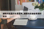 蝴蝶效应是什么意思啊_蝴蝶效应通俗易懂的说法