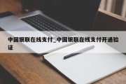 中国银联在线支付_中国银联在线支付开通验证