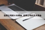 选择公司的十大理由_选择公司的五大理由